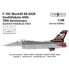 1/48 South Dakota ANG F-16C Block 40 88-0428 70th Anniversary Decal & PE parts
