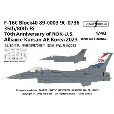 1/48 F-16C Block 40 35th/80th FS ROK-US Alliance 70th Anniversary 2023 Decal & PE parts