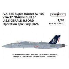 1/48 F/A-18E Super Hornet VFA-37 ''Ragin Bulls'' AJ100 Operation Epic Fury 2026 Decals