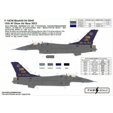 1/72 USAF F-16C Block 50 15th AF Shaw Air Base 2023 Decal