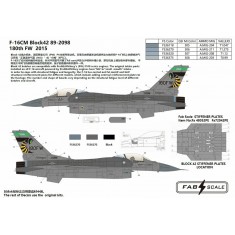 1/72 USAF F-16CM/DM Block 42 180th FW Stingers 2015 Decal