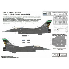 1/72 USAF F-16CM Block 42 Dark Viper 112nd FS and 180th FW 2024 Decal