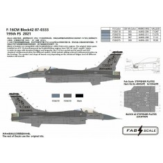 1/72 USAF F-16CM Block 32 195th FS Tucson International Airport 2021 Decal