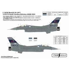 1/72 F-16CM Block 52 157th FS South Carolina McEntire ANGB 2024 Decal