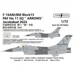 1/72 PAF F-16AM/BM Block 15 No.11 SQ Arrows Jacobabad 2024 MiG/Sukhoi Killer Decal