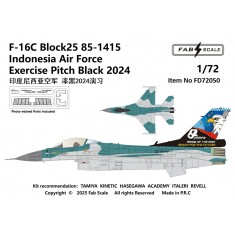 1/72 Indonesia Air Force F-16C Block 25 85-1415 Exercise Pitch Black 2024 Decal & PE parts