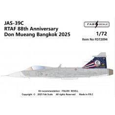 1/72 JAS 39C Gripen Decal - RTAF 88th Anniversary Don Mueang Bangkok 2025