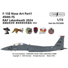 1/72 F-15E Strike Eagle Decal - Nose Art Part 1 494th FS RAF Lakenheath 2024