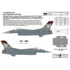 1/72 F-16CM Block 30 162nd FW Davis-Monthan Decal & PE parts
