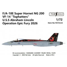1/72 F/A-18E Super Hornet Decal - NG200 VFA-14 Tophatters USS Abraham Lincoln 2026