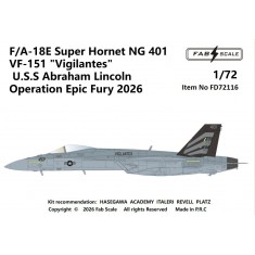 1/72 F/A-18E Super Hornet Decal - NG401 VFA-151 Vigilantes USS Abraham Lincoln 2026