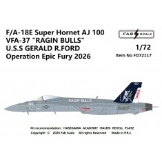 1/72 F/A-18E Super Hornet Decal - AJ100 VFA-37 Ragin Bulls USS Gerald R. Ford 2026