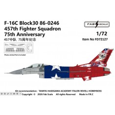 1/72 F-16C Fighting Falcon 457th FS 75th Anniversary Decals with PE Parts