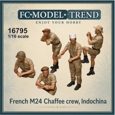 1/16 French Indochina M24 Chaffee Crew Figures (3D Printed)