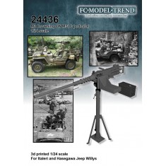 1/24 Browning M2 MG with Pedestal for Italeri/Hasegawa Jeep Willys kits