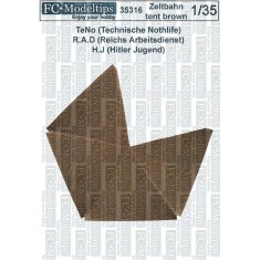 1/35 Zeltbahn Tent for Paramilitary Organizations 4 Person (brown colour)