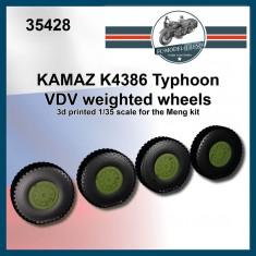 1/35 Kamaz K4386 Typhoon Weighted Wheels for Meng kits
