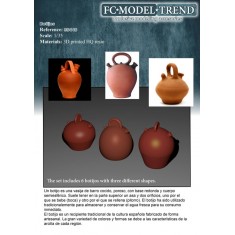 1/35 Botijos - Traditional Spanish Clay Water Bottles (6pcs in 3 different types)