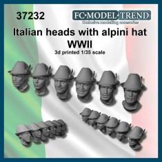 1/35 Italian Soldier Heads w/Alpini Hat