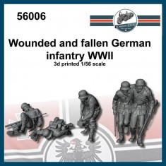 1/56 WWII Wounded and Fallen German Infantry (5 figures)
