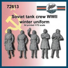 1/72 WWII Soviet Tank Crew, Winter Uniform (5 figures)