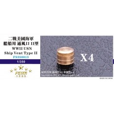 1/350 WWII USN Ship Vent Type II (4pcs, PE+Brass)