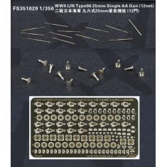 1/350 WWII IJN Type 96 25mm Single AA Guns Set (12 Sets)
