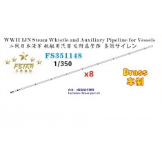 1/350 WWII IJN Steam Whistle and Auxiliary Pipeline for Vessels Brass (8pcs)