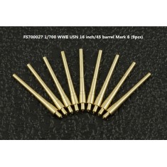 1/700 WWII USN 16inch/45 Barrel Mark 6 set (9pcs, Brass)