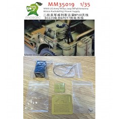1/35 WWII US Army Willys Jeep MP48 Antenna BC620 Radio and PE97 Power Supply