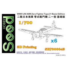 1/700 WWII IJN A6M Zero Fighter Type 21 Early Type Basic Edition (6 sets, 3D print)
