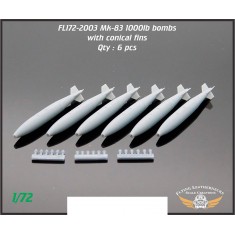 1/72 Mk-83 1000lb Bomb with Conical Fin (6 bombs)