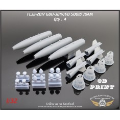 1/32 GBU-38 500lb JDAM (4pcs) Slick Mk-82/BLU-111 Bombs, KMU-572