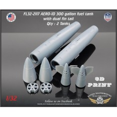 1/32 AERO-1D 300gal Tanks with Dual Fin Tail