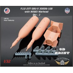 1/32 USAF F-4 GBU-11 3000lb Laser Guided Bombs with M118E1 Warheads (2pcs)