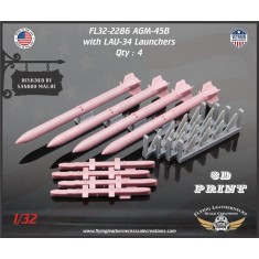 1/32 AGM-45B Shrike Missiles with LAU-34 Launchers (4 Sets)