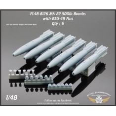 1/48 Mk-82 500lb Bombs with BSU-49 Ballute Fin (6pcs)