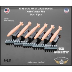 1/48 Mk-81 250lb Bomb with Conical Fins (6pcs)