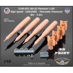 1/48 USN/MC Mk-83 Paveway I Thermally Protected LGB with High Speed Fins and Wings