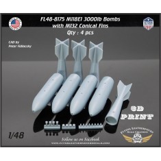 1/48 M118E1 3000lb Bombs with M132 Conical Fins