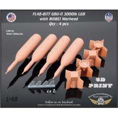 1/48 USAF F-4 GBU-11 3000lb Laser Guided Bombs with M118E1 Warheads