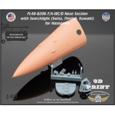1/48 F/A-18C/D Nose with Searchlight (Swiss, Finnish, Kuwaiti) for Hasegawa kits
