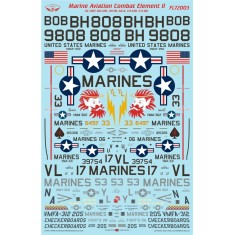 1/72 USMC Marine Aviation Combat Element II Aircraft Decals