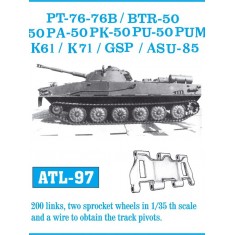 Metal Tracks for 1/35 PT-76 -76B/BTR-50-50P-50PA-50PK-50PU-50PUM/K-61/K-71/GSP/ASU-85