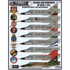 Decals for 1/48 USAF Convair F-102A Delta Dagger Colours & Markings