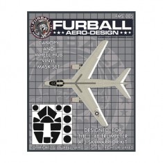 1/48 A-3 Skywarrior Canopy & Wheel Hubs Masking Set for Trumpeter Kit