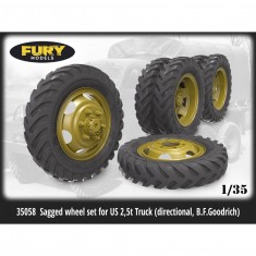 1/35 Sagged Wheel set for US 2.5t Truck (directional, B.F.Goodrich)