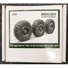 1/35 6x6 Truck Kamaz -5350 Sagged Wheels set "Kama" (6pcs)