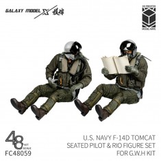 1/48 US Navy F-14D Tomcat Seated Pilot & RIO 2 figures (for G.W.H Kit, 3D Printed) #3