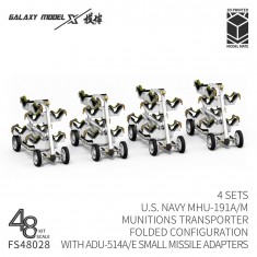1/48 US Navy MHU-191A/M Folded Trolley with ADU-514A/E Adaptors (4 Sets, 3D Printed)